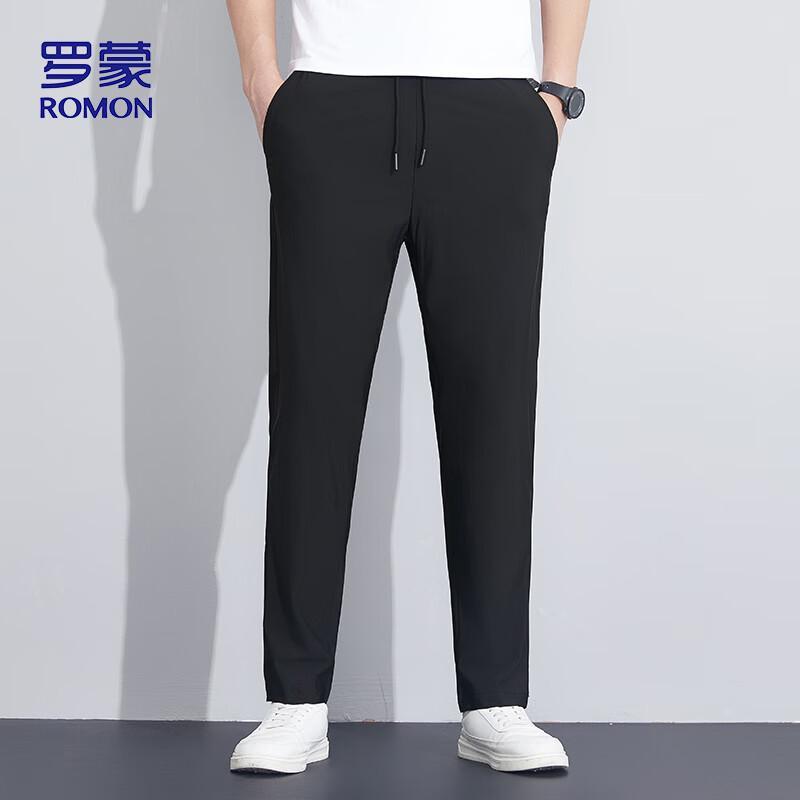 ROMON Men's Straight-Leg Ice Silk Casual Pants KZ0204