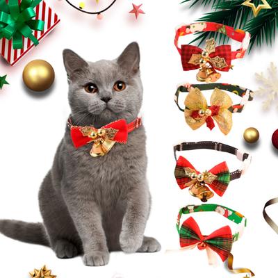 Evcil Hayvan Noel Tasması Kırılmaya Karşı Dayanıklı Ayarlanabilir Çan Fiyonk Yapışmaz Saç Giydirme Isırmaya Dayanıklı Sahte