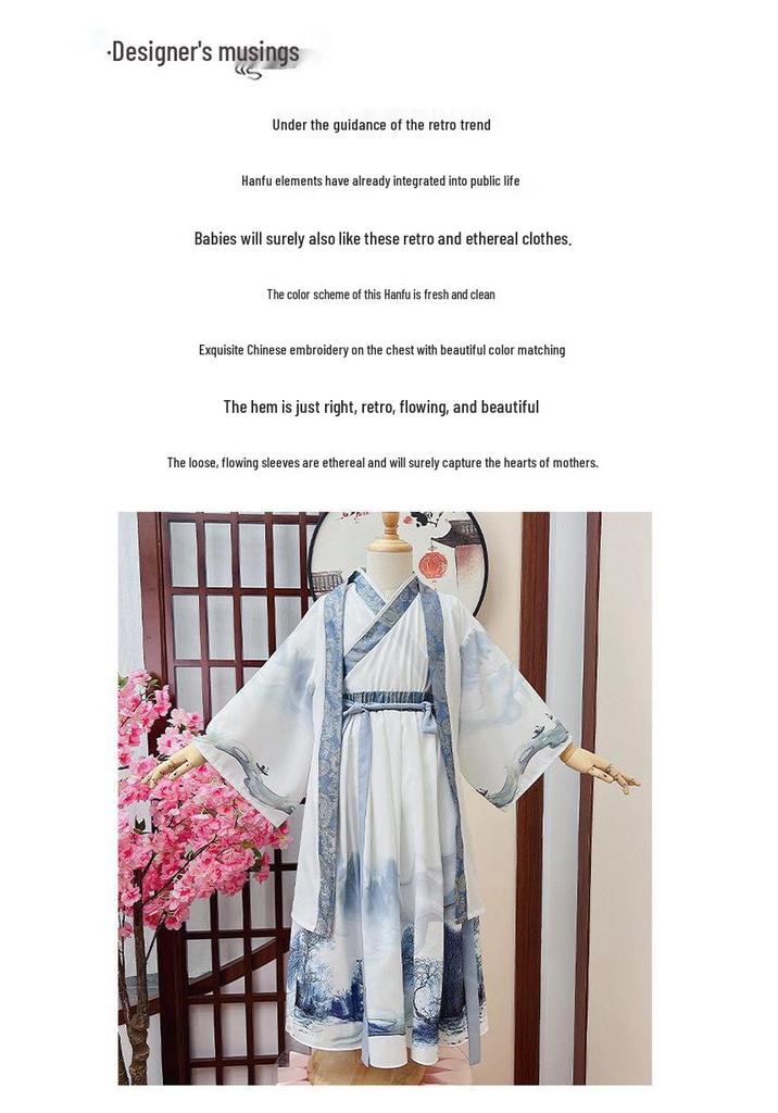Children's Hanfu Tang Suit: Summer Thin Ancient Chinese Style for Boys