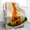 Cartoon Forest Animals Blanket Soft Warm Deer Rabbit Owl Fox Print Throw Blanket for Teens Adults Gift Sofa Chair Bed Office