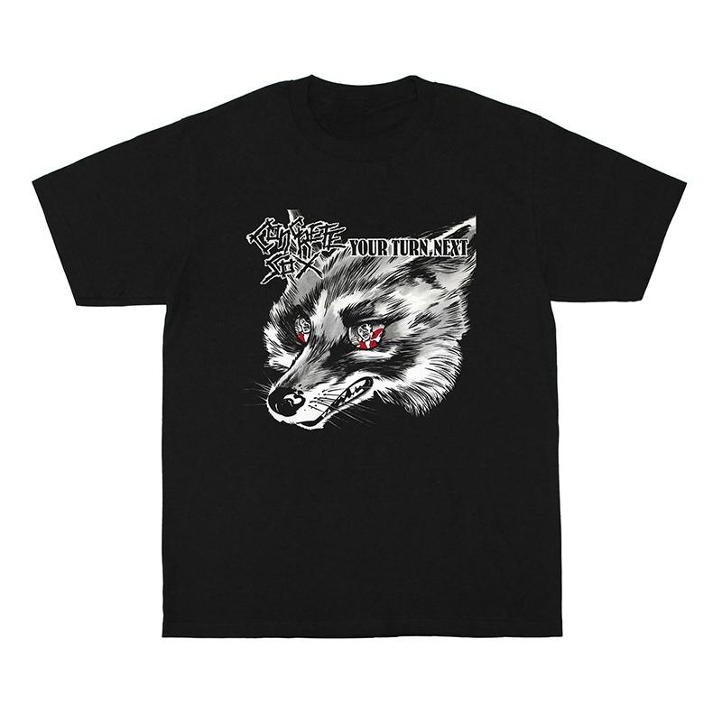 Pure Cotton Loose American Unisexs and Womens Short Sleeve Tshirt Concrete Sox Hardcore Punk Band Peripheral Wolf Head