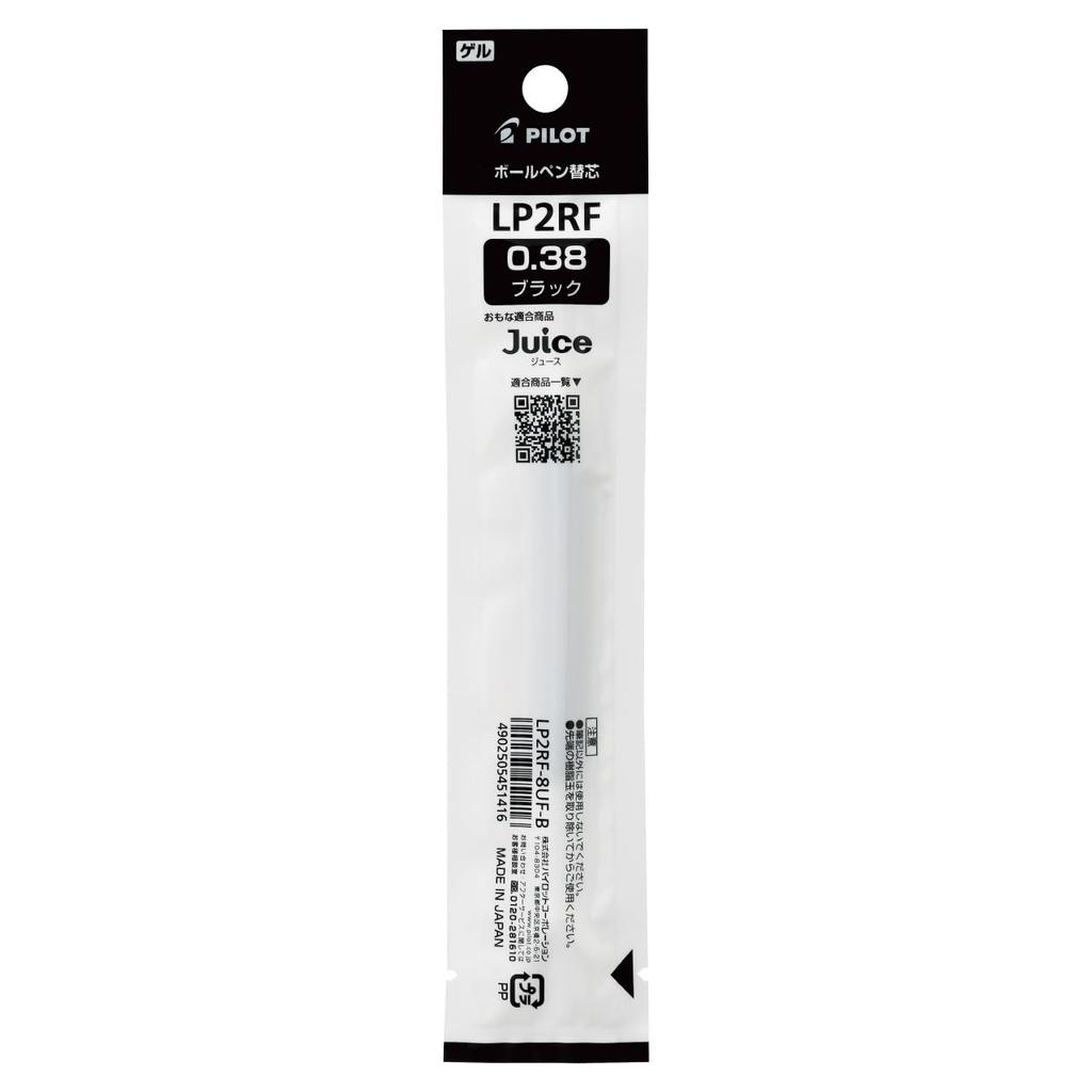 Pilot Gelschreiber-Minen LP2RF Juice LP2RF80UF10B 0,38 Schwarz, 10er-Pack,