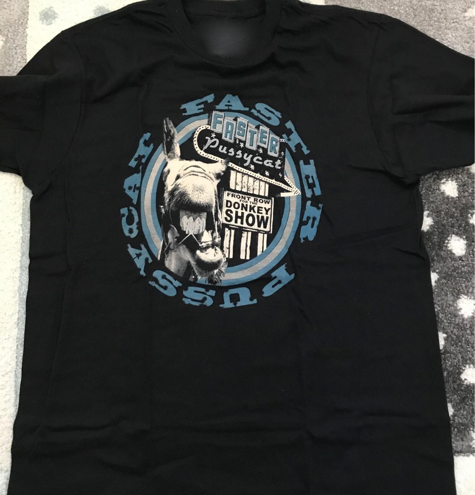 Vintage Faster Pussycat Band Tour Concert Heavy Cotton Black S-5XL Shirt MM1197 S разноцветный