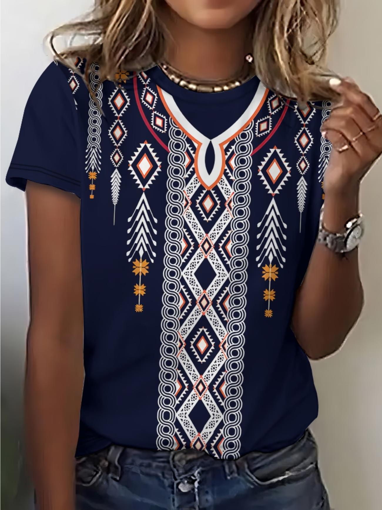 Женская африканская tribal дашики принт футболка черная этнический стиль короткий рукав повседневная летняя футболка бохо футболки летний повседневный топ XXS