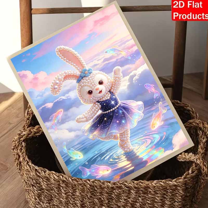 Disney 5D DIY Pearl Painting Kit, Adorable Rabbit Girl Crystal Rhinestone Art, Home Bedroom Wall Decor Crafts Handmade Gift