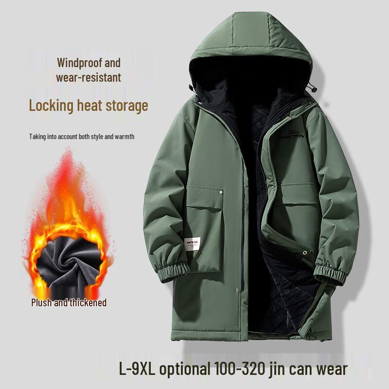 

Мужская зимняя теплая куртка средней длины с плюшевой подкладкой 7XL