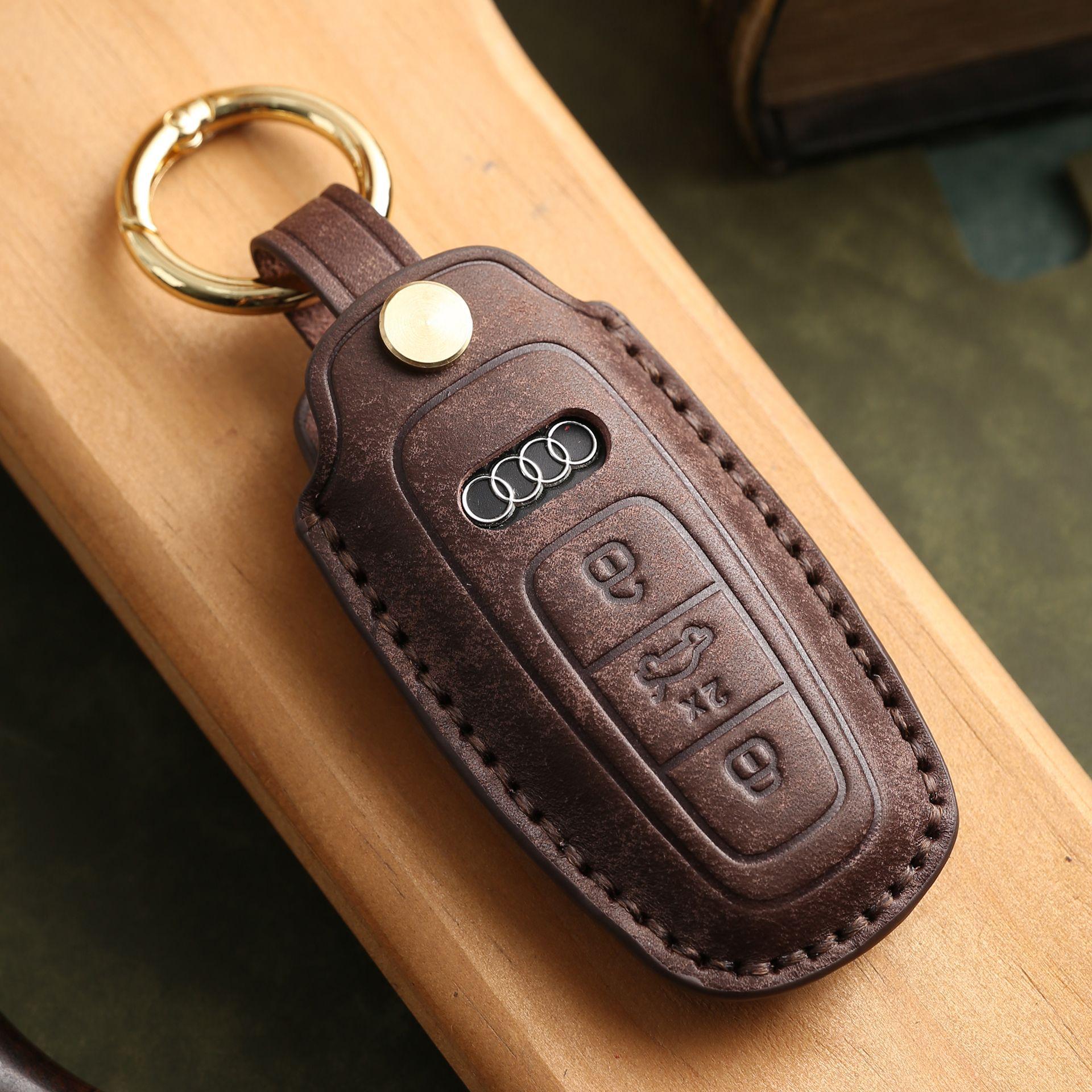 

The Key Bag Is Suitable For 18 A6L Key Sets, Q5 Genuine Leather Old A8L Bags, And Special Cases For Car Keys. коричневый