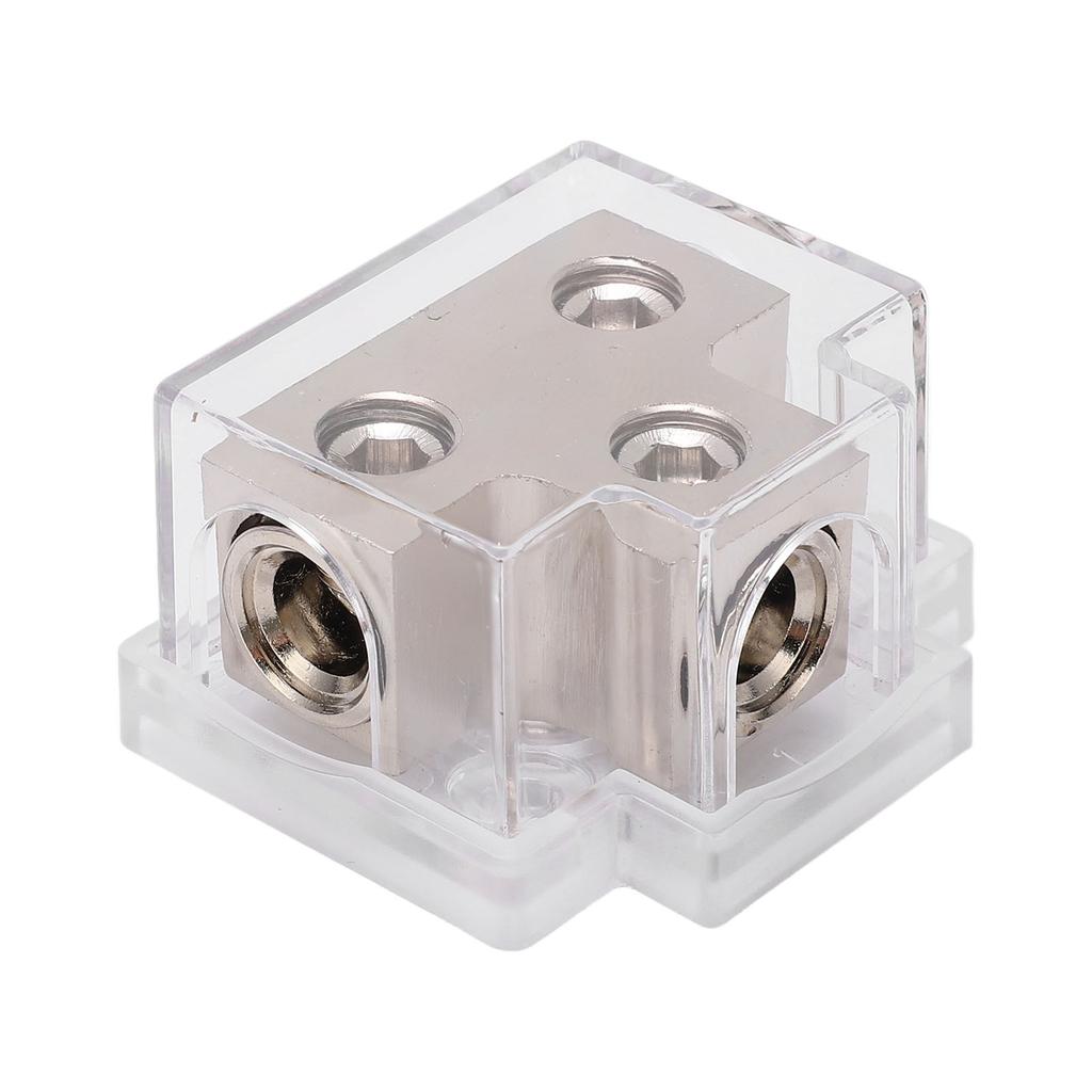 2 Way Power Distribution Block Zinc Alloy Distribution Connecting Block With Plastic Cover for Car Audio