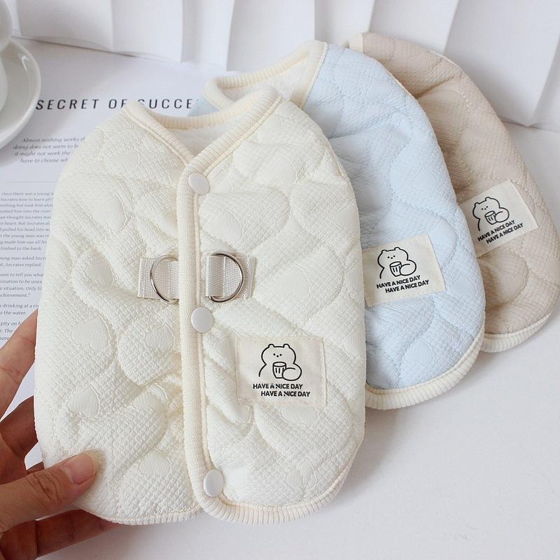 Pet Autumn and Winter Warm Vest Small Dog Thick Plush Winter Two Foot Coat Dog Clothes for Small Dogs Puppy Clothes