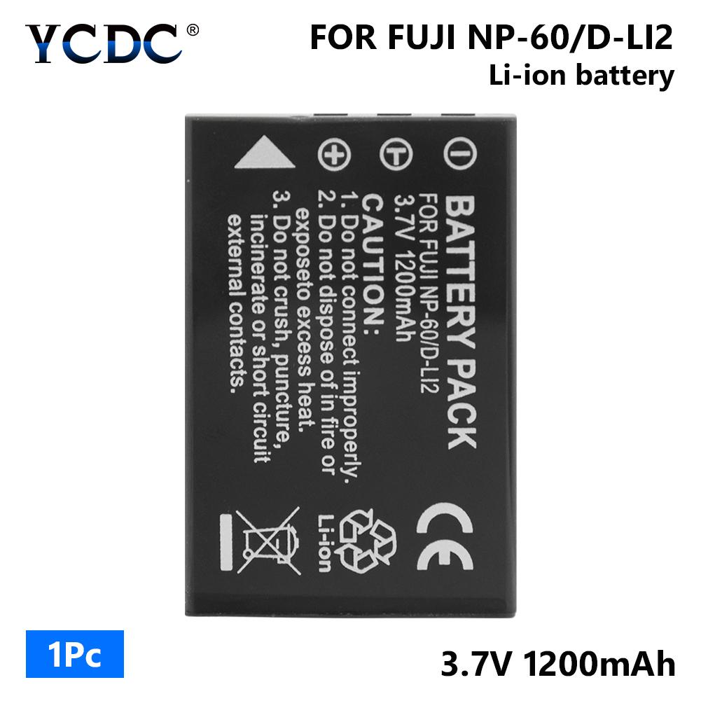 1200mAh 3.7V Lithium-Ion Replacement for Creative NP-60 Battery 2 Pack Charger Compatible with Creative NP-60 Digital Camera Battery and Charger
