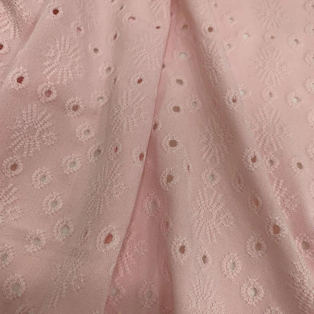 Women's Spring/Summer Jacquard Knit Dress Top - Hollow, Water Soluble, Perforated Polyester Spandex Fabric