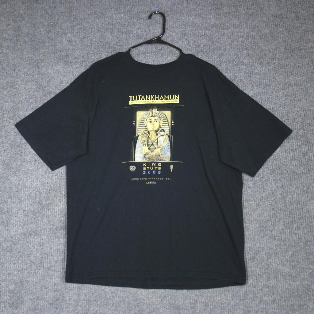 Vintage Tutankhamun King Tut 2005 LACMA Exhibit Pharaoh T Shirt XL Black