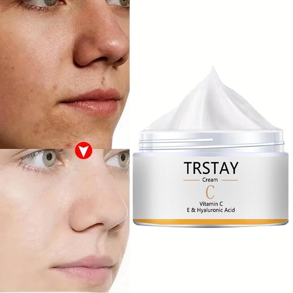 Face Face Cream, Cream Vitamin C, E and Hyaluronic Acid, Antioxidant, Whitening and Brightening Moisturizer