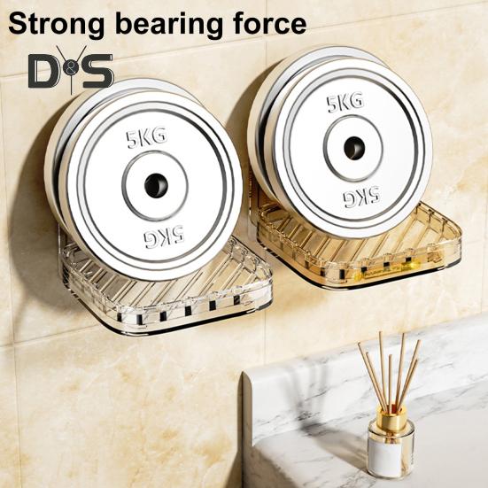 Nástěnný box na mýdlo s odnímatelnou odtokovou vaničkou Silná nosná samolepicí Stojan na mýdlové misky se snadnou instalací