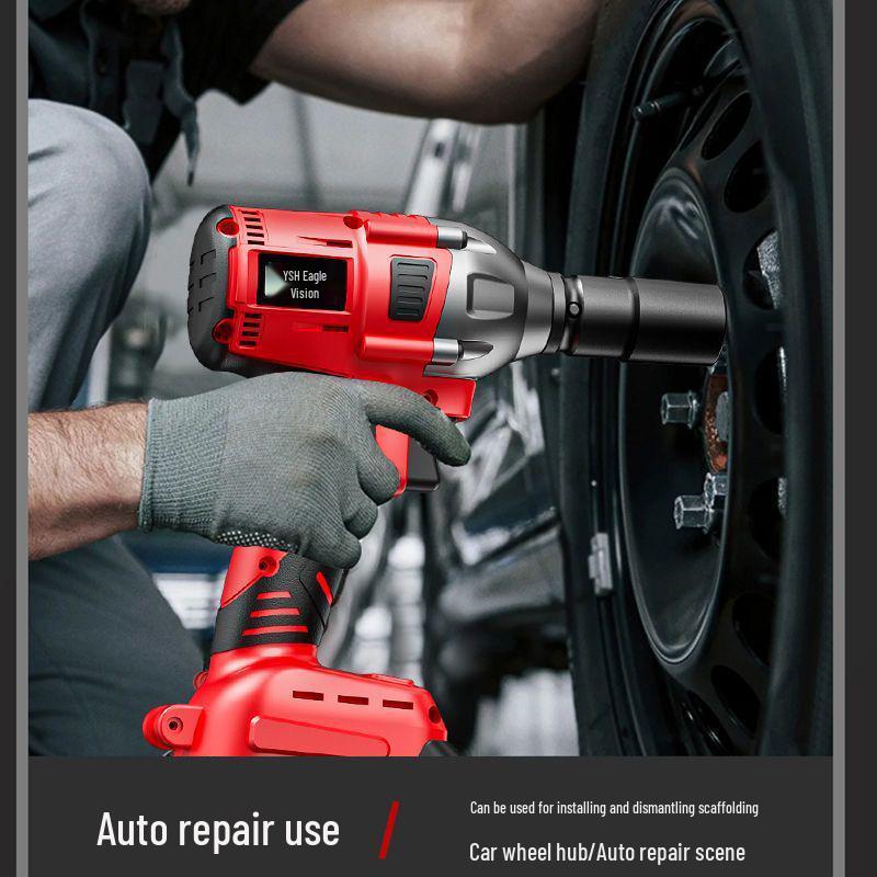 Brushless High Torque Rechargeable Lithium Battery Impact Wrench for Scaffolding, Woodworking, and Auto Repair.