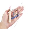 Punching Needle Tool Adjustable Wood Handle Punching Needle Embroidery Tool with 7 Size Punching Needle Tip and Threader