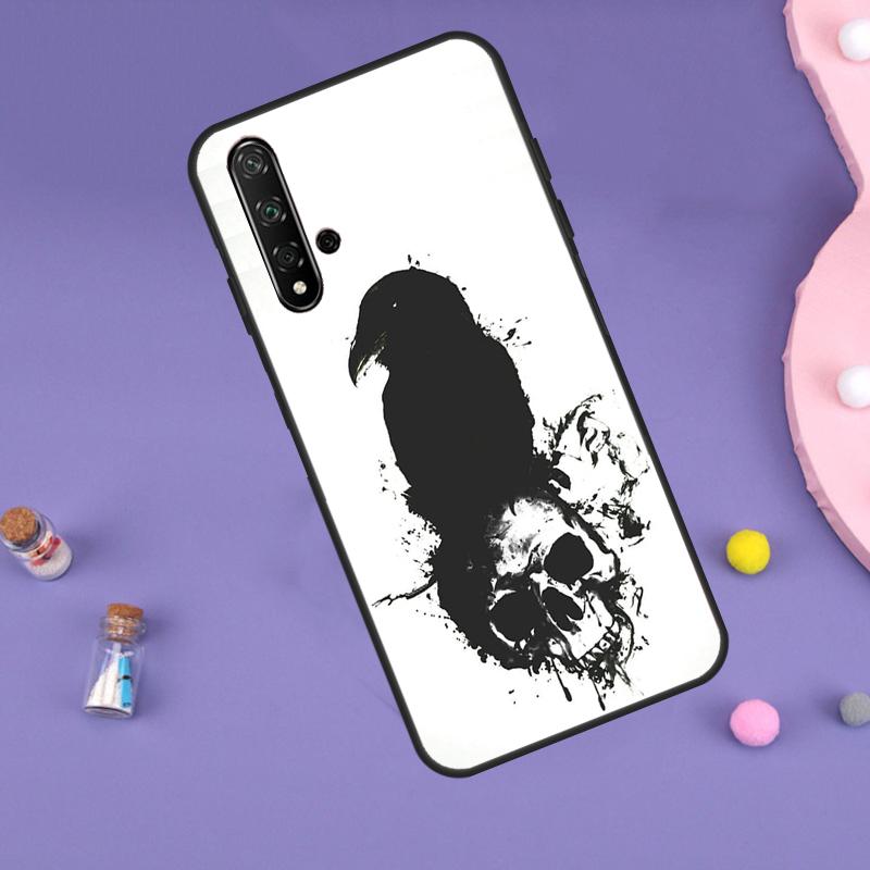 Crow Raven Dark Skull Case For Huawei P30 P20 P40 Lite Nova 5T 11i 8i 3i 9 10 SE 11 Pro Y90 Y70 Y61 Y60 Y91 Cover