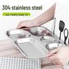 Wuhe 304 Thickened Stainless Steel Divided Lunch Tray