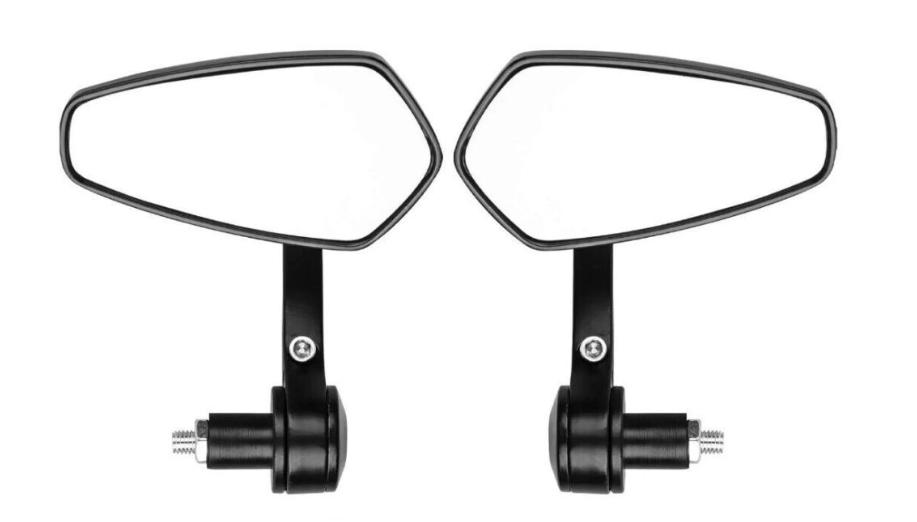 Motorcycle Mirrors Mounted On And On The Handlebar, Two Mounting Types, Colorless Mirror, Set
