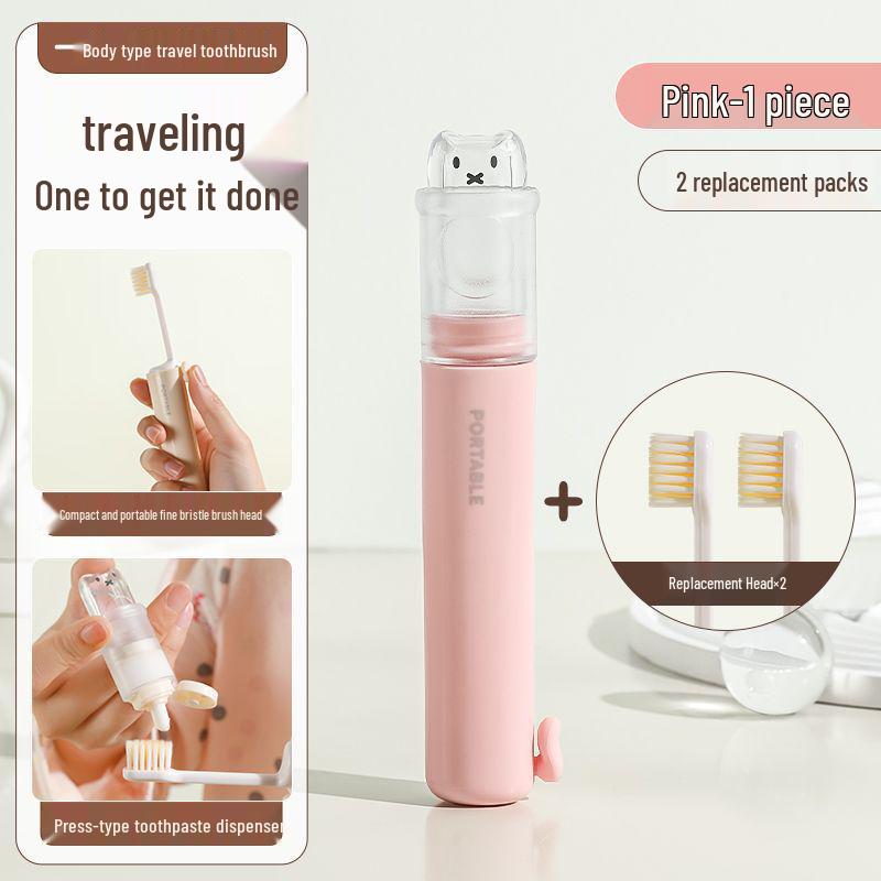 Compact Travel Toothbrush & Toothpaste Set with Soft Bristles