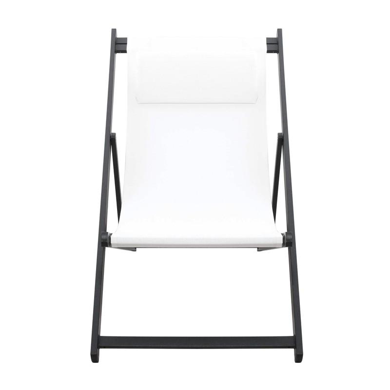 Aluminiowy składany fotel Chili2 Biały + Ciemnoszary