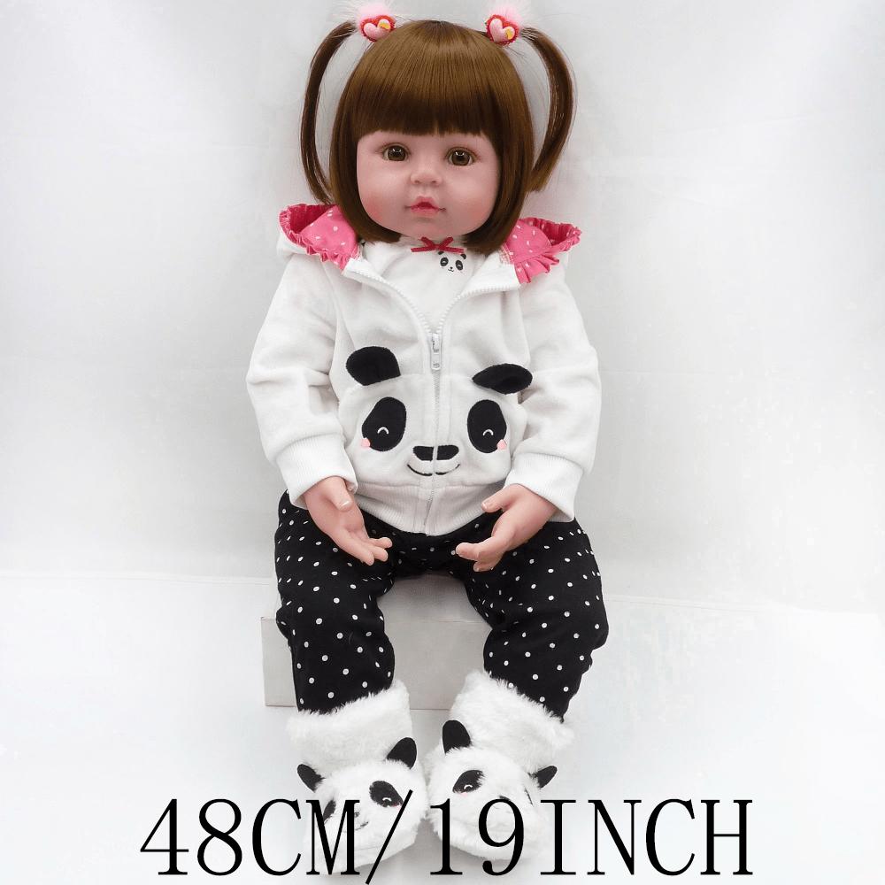 BZDOLL Soft Cloth Body Reborn Baby Doll Lifelike 19inch 48CM Soft Vinyl Newborn Girl Bebe Lovely Birthday Gift Princess Toy