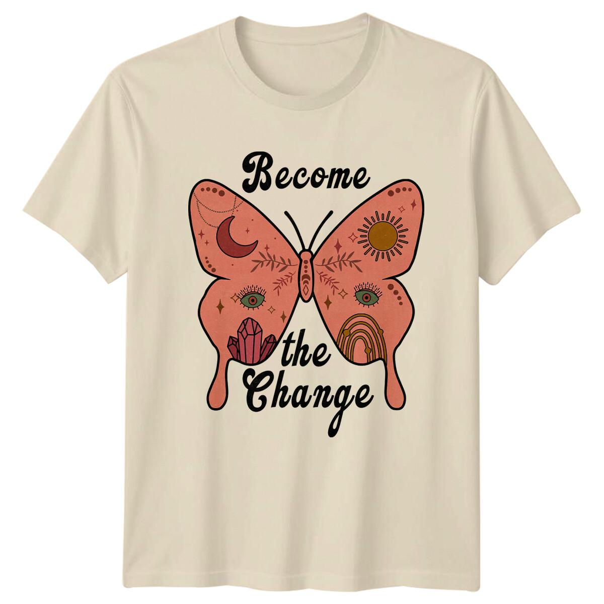 Become The Change Butterfly Celestial Graphic T-Shirt XXL