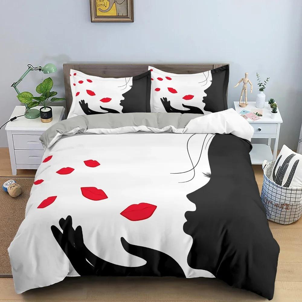 Woman Portrait Bedding Set 3D Duvet Cover Comforter Covers For Girls Bedroom Twin King Size Quilt Cover With Pillowcase