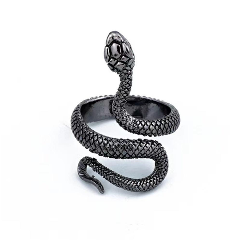 Serpentine Ring Fashionable and Creative Finger Ring with A Retro Joint Design чёрный