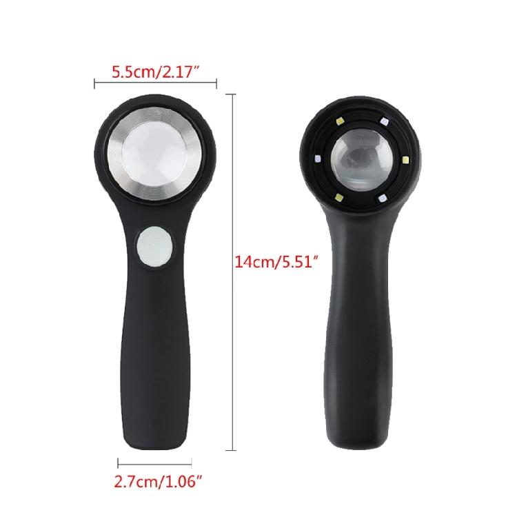 Eye Loupe 60X Magnifying Glass with LED/UV Light Rechargeable Magnifying Lens