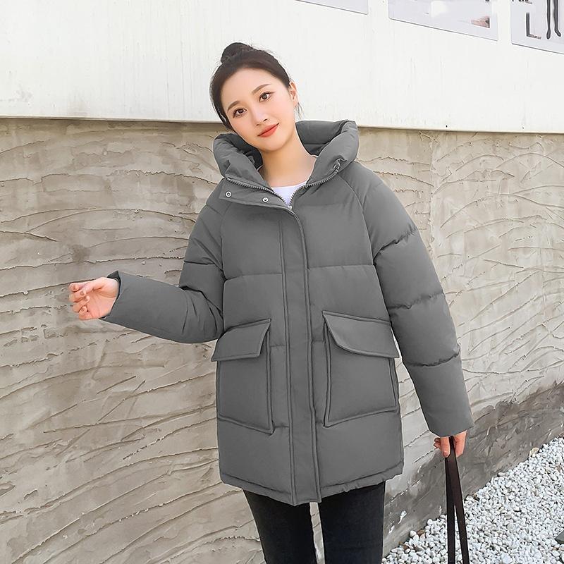 Down Cotton Clothing Women's Winter Small Style Mid-length Small Children's Winter Hooded Wide