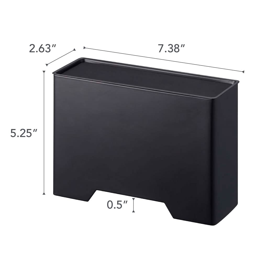Yamazaki Tower Magnetic Mask W19 X X Mask Case for 4359 Holder, Black, Approx. D6.5 H13.5cm, Box-Shaped Entryway,