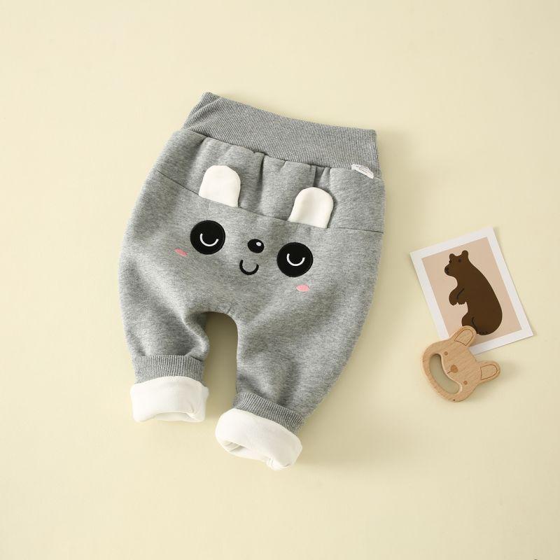 Children's Thick Velvet Cartoon Pants with Cotton Lining - Warm and Cozy