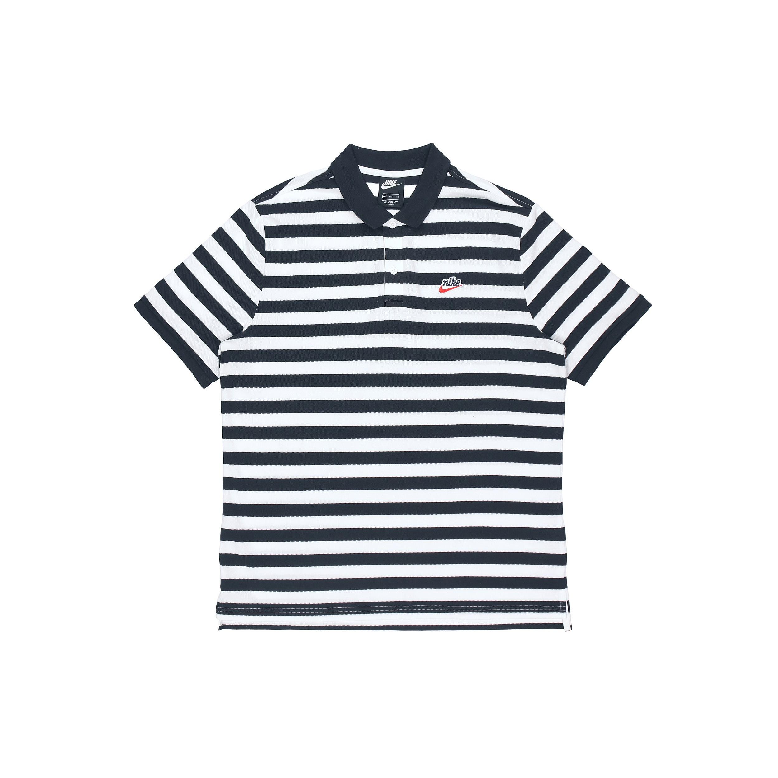 Men s Nike Stripe Short Sleeve polo Black Polo Shirt BQ9075-010 XL