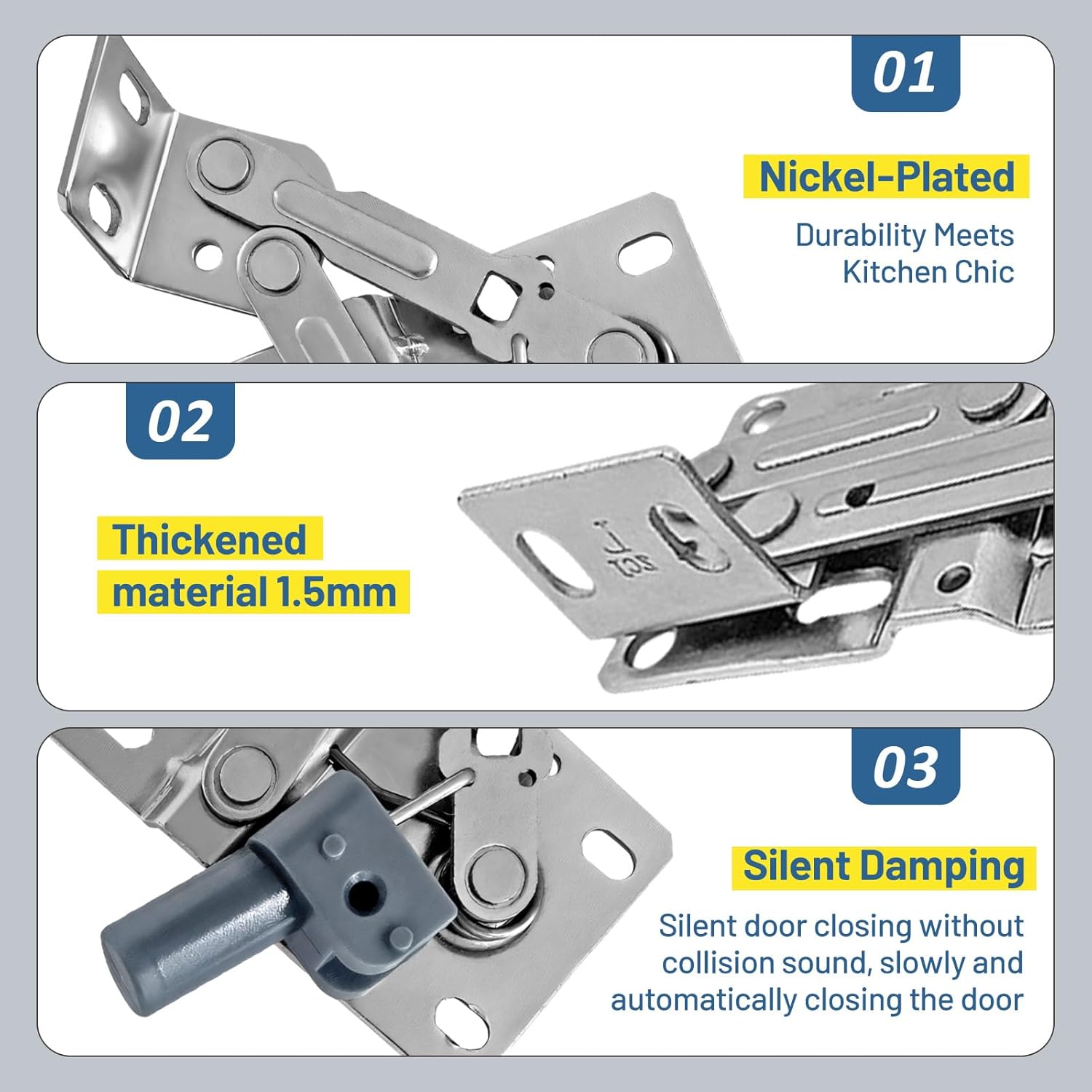 1 Pair Soft Close Flip Out Tray Hinges Scissor Hinges Sturdy for Bathroom Door Cabinet Accessories Sink Hinges 45 Degrees Tilt, length 9.75cm,