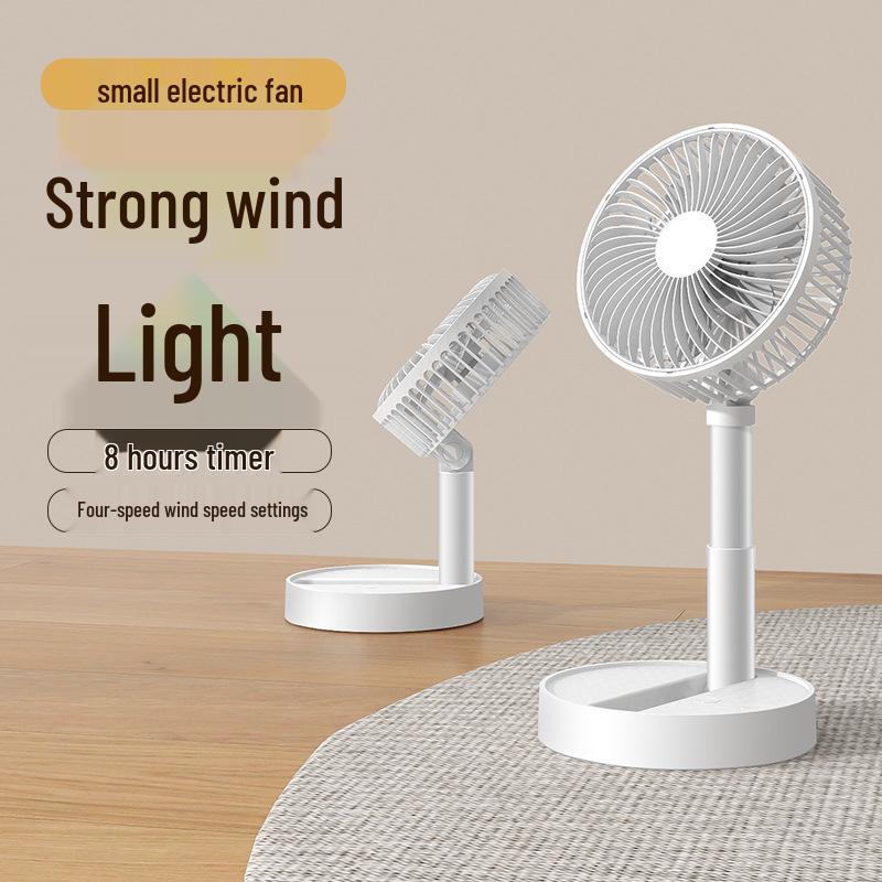Foldable 6-inch USB Charging Mini Desktop Fan with Telescopic Head and Long Battery Life