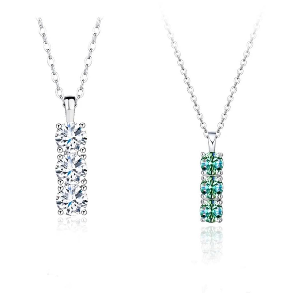 Green Moissanite  1.5 Carat Necklace Pendant 100% S925 Sterling Silver Gemstone Neck Jewelry Pass Diamond Tester GRA