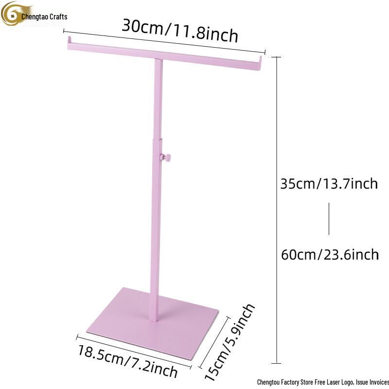 Stainless Steel T-Shaped Handbag & Scarf Display Stand
