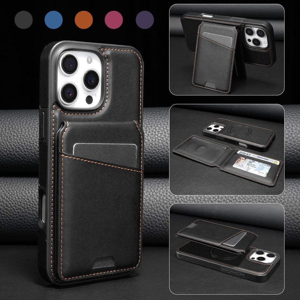 Compatible with iPhone 16 15 Pro, Magnetic Detachable Wireless Charging Two-in-one Card Slot Anti-drop Phone Case