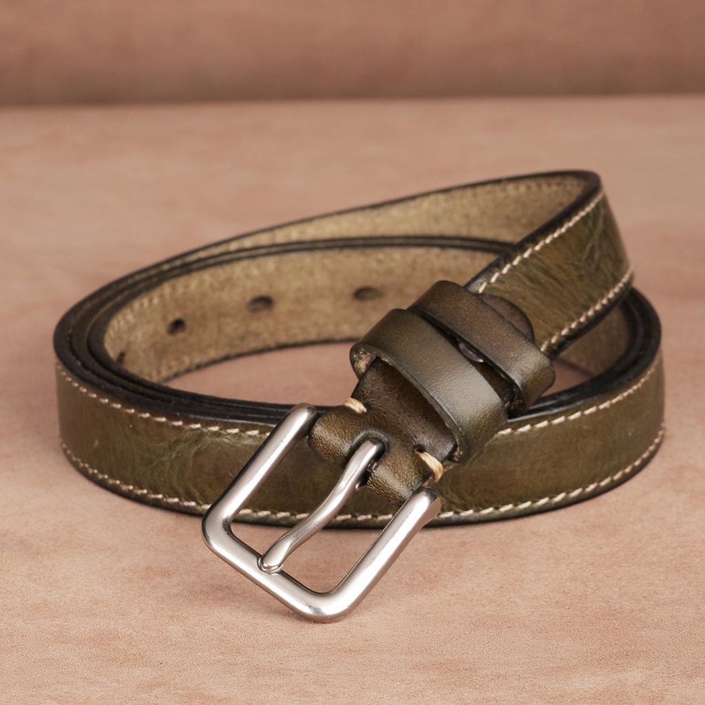 Retro New Belt Men'S First Layer Cowhide Whole Leather Versatile Tree Paste Leather Needle Buckle Belt Middle-Aged And Young Men'S Belt