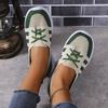 Breathable Knitting Flats Shoes for Women  Autumn Striped Casual Sneakers Woman Comfortable Soft Sole Non Slip Walking Shoes