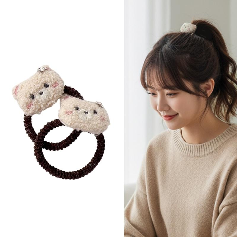 1 Pair Adorable Cartoon Baby Hair Clips Plush Hair Ties Gentle Barrettes Secure Hold For 0 to 2 Year Old Girls Infants