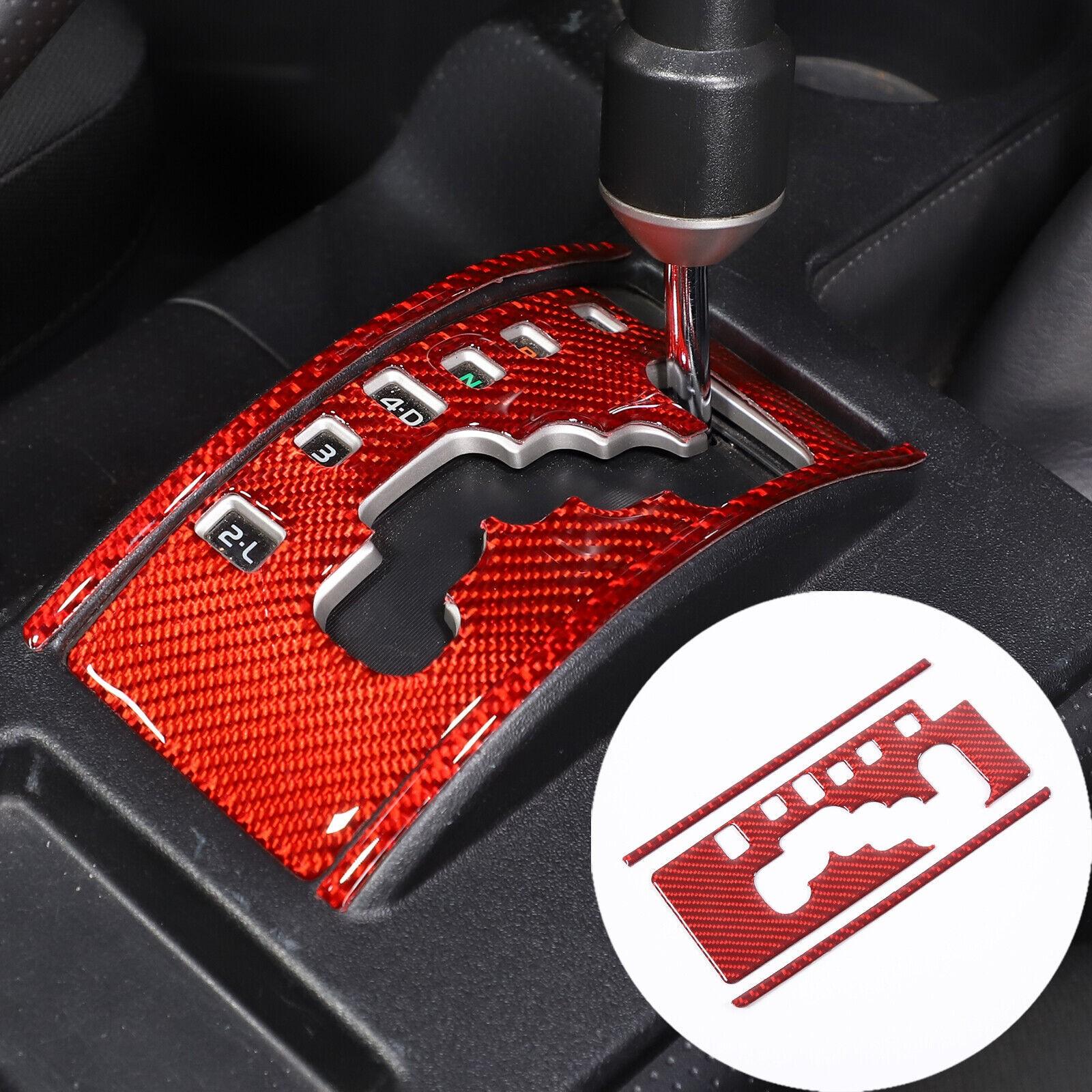 For Toyota FJ Cruiser 2007- Red Carbon Fiber Automatic Gear Shift Cover Trim