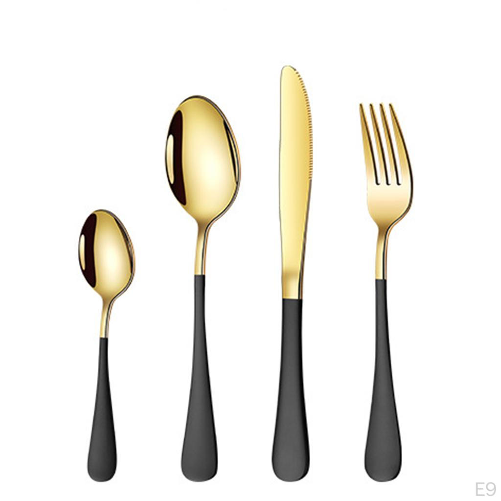 24 Piece Stainless Steel Dinnerware Set, Fork, Spoon, Reusable Set