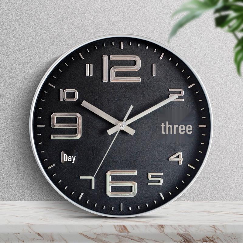 30cm Quartz Silent Wall Clock for Living Room - Creative, Wall-Mounted Design