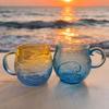 Gradient Color Ocean Theme Mug Hand-blown Sunset Mug Tea Cup Sea Glass Mug  Home