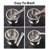 Stainless Steel Manual Mortar and Pestle Set with Silicone Lid - Ideal for Kitchen & Restaurant Use, Perfect for Herbs & Spices