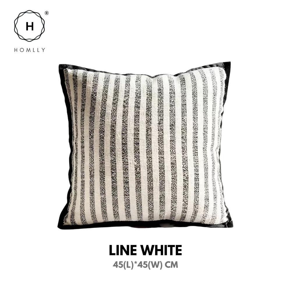 

Homlly Malone Decorative Pillow Cushion Covers LINE WHITE 45X45CM