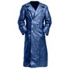 Men's Plus Size Double-Breasted Leather Trench Coat - German Military Style for Autumn/Winter