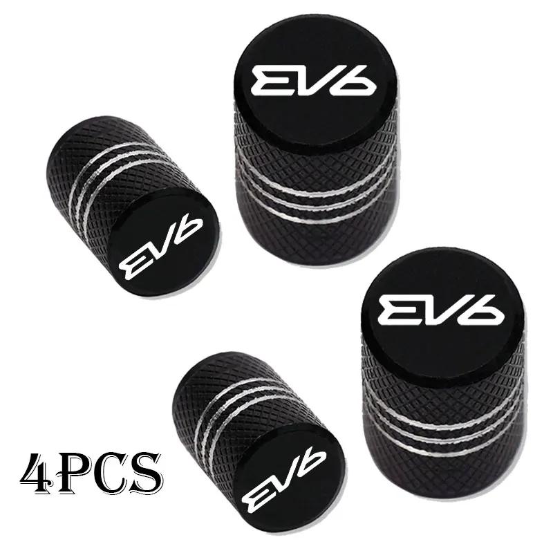 AABIX1 4pcs Car Wheel Tire Valve Caps Tyre Stem Covers Airdust Waterproof For KIA EV6 Car Accessories